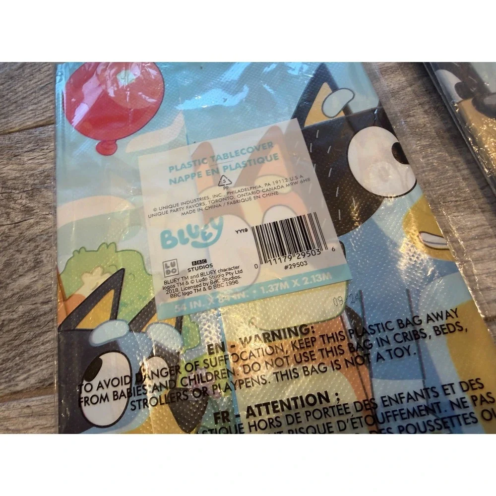 Bluey Plastic Table Covers Set of 2 Tablecovers 54 x‎ 84 NWT Dog Birthday Party
